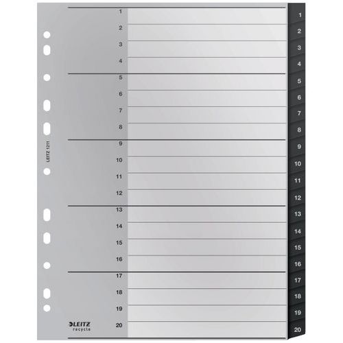 Lot de 10 Intercalaires  Re:Cycle - numérique 1 à 20 -  Leitz - Image 3
