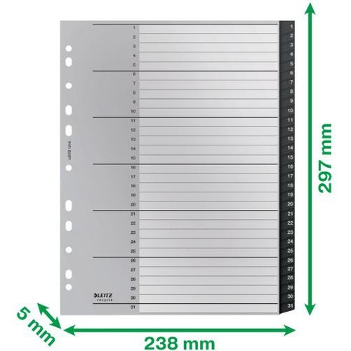 Lot de 10 Intercalaires  Re:Cycle - numérique 1 à 31 -  Leitz - Image 2