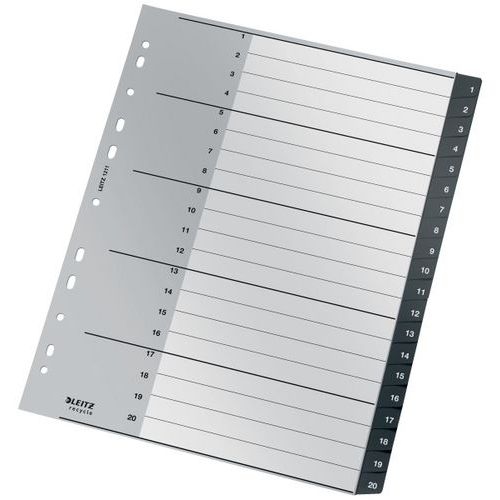 Lot de 10 Intercalaires  Re:Cycle - numérique 1 à 20 -  Leitz - Image principale
