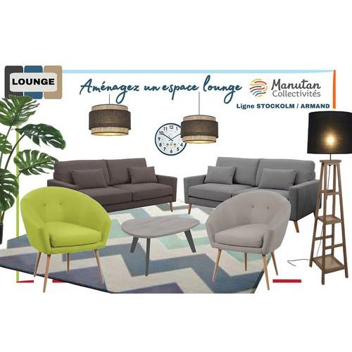 Fauteuil accueil en tissu polyester Armand MMP - Image 2