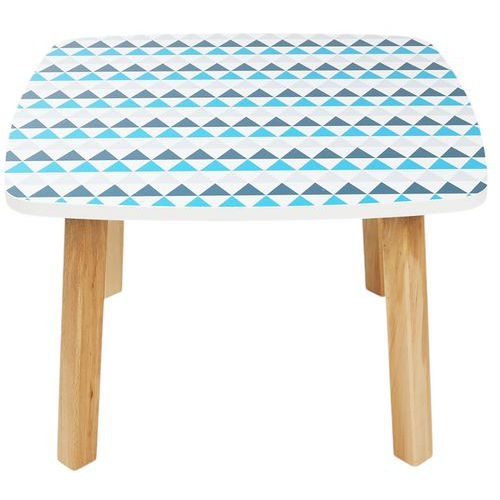 Table basse Woody 60 x 60 cm plateau décor Bleu - Image 3