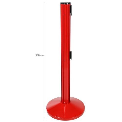 Poteau Rouge double sangle de 2 m Rouge/blanc - Image 2