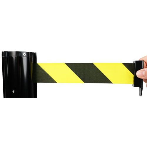 Poteau Noir double sangle de 2 m Noir/jaune - Image 2