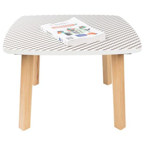 Table basse Woody 60 x 60 cm plateau décor Brun - Image 6