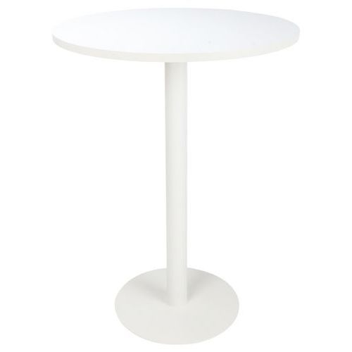 Table de réunion haute Easy Office pied métal Ø 80 cm Blanc - Manutan Expert - Image principale