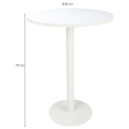 Table de réunion haute Easy Office pied métal Ø 80 cm Blanc - Manutan Expert - Image 4