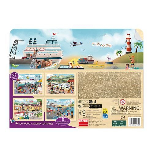 Lot de 4 puzzles 'Les transports' de 35 pièces en bois. - Image 3