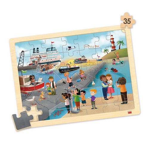 Lot de 4 puzzles 'Les transports' de 35 pièces en bois. - Image 8