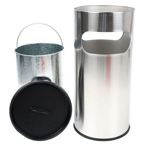 Poubelle-cendrier en Inox avec ouverture - 30 L ou 50 L - Manutan Expert - Image 5