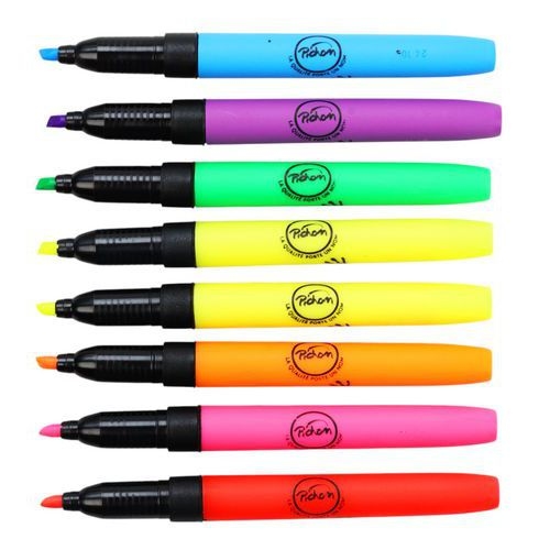 Pochette 8 stylos fluo Pichon assortis pointe biseautée - Image 3