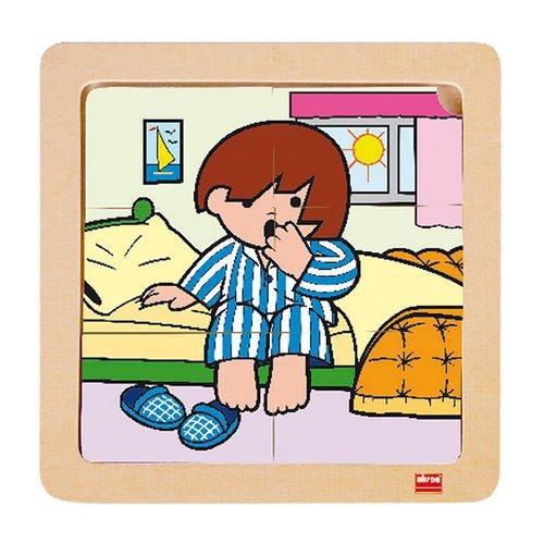 Lot 4 puzzles de 6 pièces en bois sur plateau plastique - Image 5