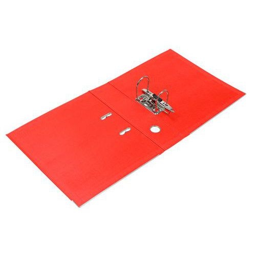 Classeur à levier plastique A4 dos: 75mm avec œillets de blocage et porte-étiquettes - Rouge - Image 3