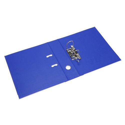 Classeur à levier plastique A4 dos: 75mm avec œillets de blocage et porte-étiquettes - Bleu - Image 7