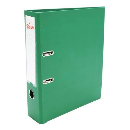 Classeur à levier plastique A4 dos: 75mm avec œillets de blocage et porte-étiquettes - Vert - Image principale