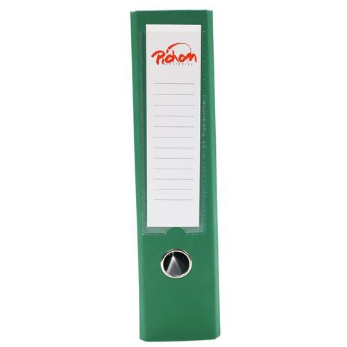Classeur à levier plastique A4 dos: 75mm avec œillets de blocage et porte-étiquettes - Vert - Image 6