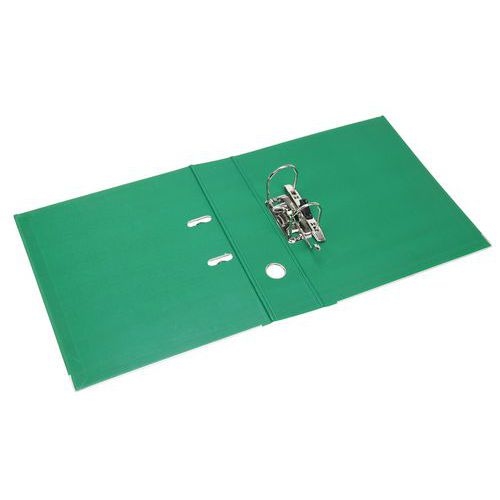 Classeur à levier plastique A4 dos: 75mm avec œillets de blocage et porte-étiquettes - Vert - Image 4