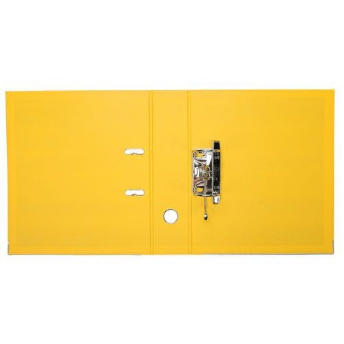 Classeur à levier plastique A4 dos: 75mm avec œillets de blocage et porte-étiquettes - Jaune - Image 6