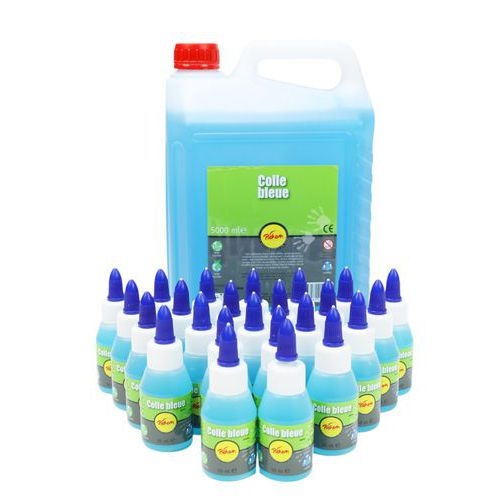 Schoolpack 24 flacons 50 ml + 1 flacon 5 litres colle bleue Pichon + 1 pompe doseuse - Image 7
