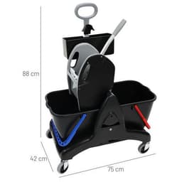 Chariot de lavage 2 x 15 L avec bac produit Presse et Poignée latérale - Image 9