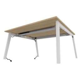 Bureau STEEL double face 120x163 Chêne clair / Blanc - Image 2
