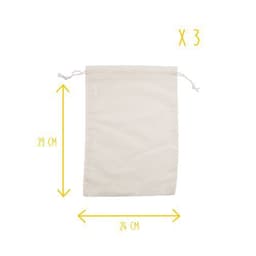 Sac à vrac biface coton/filet 24x29cm (lot de 3) - Image principale
