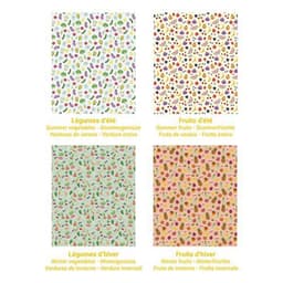 Coupon tissu 45,5x55 imprimés fruits & légumes (lot de 4) - Image 2