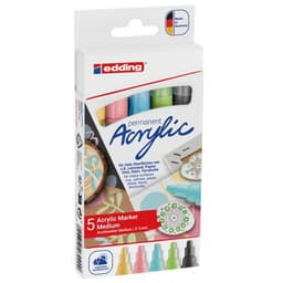 Etui 5 marqueurs Acrylic 5100 pastel pointe ogive - Image principale