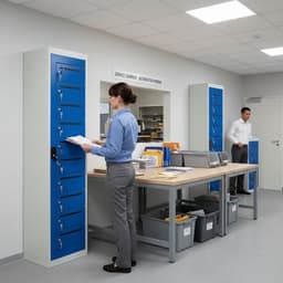 Armoire à courrier 10 cases Serrure à clé Bleu - Image 2