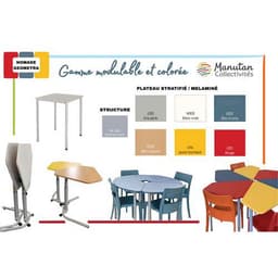 Table mobile Géométra rectangulaire 70x50 cm - Manutan Expert - Image 2