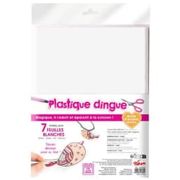 Feuille 20 x 26 cm, plastique dingue blanc effet opaque (Pochette de 7) - Image principale