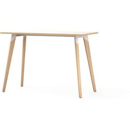 Table haute à plateau stratifié 160x80 H110 cm blanc - Image principale