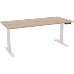 Bureau motorisé L180xP80 ép.25mm chêne Brunswick/blanc - Image principale