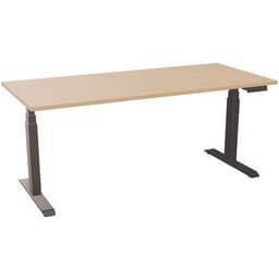 Bureau motorisé L180xP80 ép.25mm chêne clair/noir - Image principale