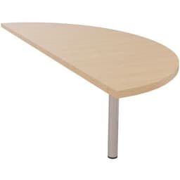 Table 1/2 lune 165x60 cm chêne clair/gris alu - Image principale