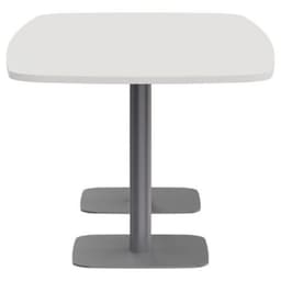 Table de réunion tonneau L200XP100 ép.25mm blanc/gris alu - Image 4