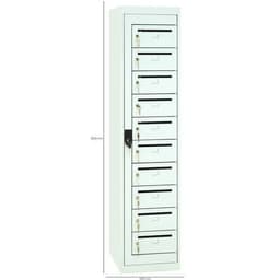Armoire à courrier 10 cases Serrure à clé Gris clair - Image 3