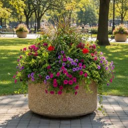 Jardinière ronde en béton 60 x 60 x 40 cm - Manutan Expert - Image 4