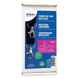 Tour de cou badge recyclé avec double mousqueton - Avery (Lot de 10) - Image principale
