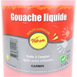 Flacon 2 litres gouache pichon avec bec verseur - carmin - Image 2
