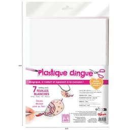 Feuille 20 x 26 cm, plastique dingue blanc effet opaque (Pochette de 7) - Image 4