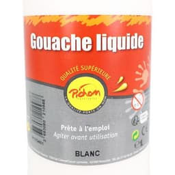 Flacon 1 litre gouache pichon avec bec verseur - blanc - Image 2
