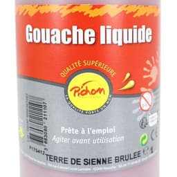Flacon 1 litre gouache pichon avec bec verseur - sienne brulée - Image 4