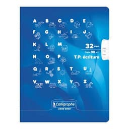 Cahier maternelle 17x22 cm 32 pages 90g 1 feuille double ligne 3mm, 1 feuille unie - Image principale