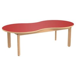 Table Lili cacahuète, plateau couleur, piétement bois hêtre - Image 2