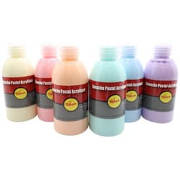 Assortiment de 6 flacons de 250 ml de gouache acrylique pastel pichon - Image 2