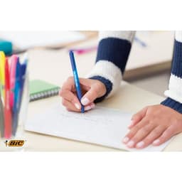 Stylo bille pointe moyenne rétractable “Soft Feel” Bic - rouge - Image 4