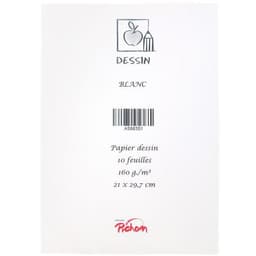 Feuille de dessin 160 g blanc 21 x 29,7 (Pochette de 10) - Image 3