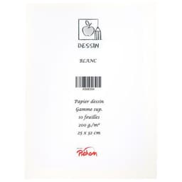 Feuille dessin blanc 200 g 25 x 32 cm gamme supérieure (Pochette de 10) - Image 3
