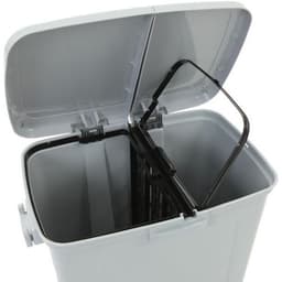 Poubelle à pédale double Dustbin 45L Plastique Gris - Image 3