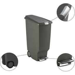 Poubelle Slim Step Can 40L, Coloris : Gris - Image 4